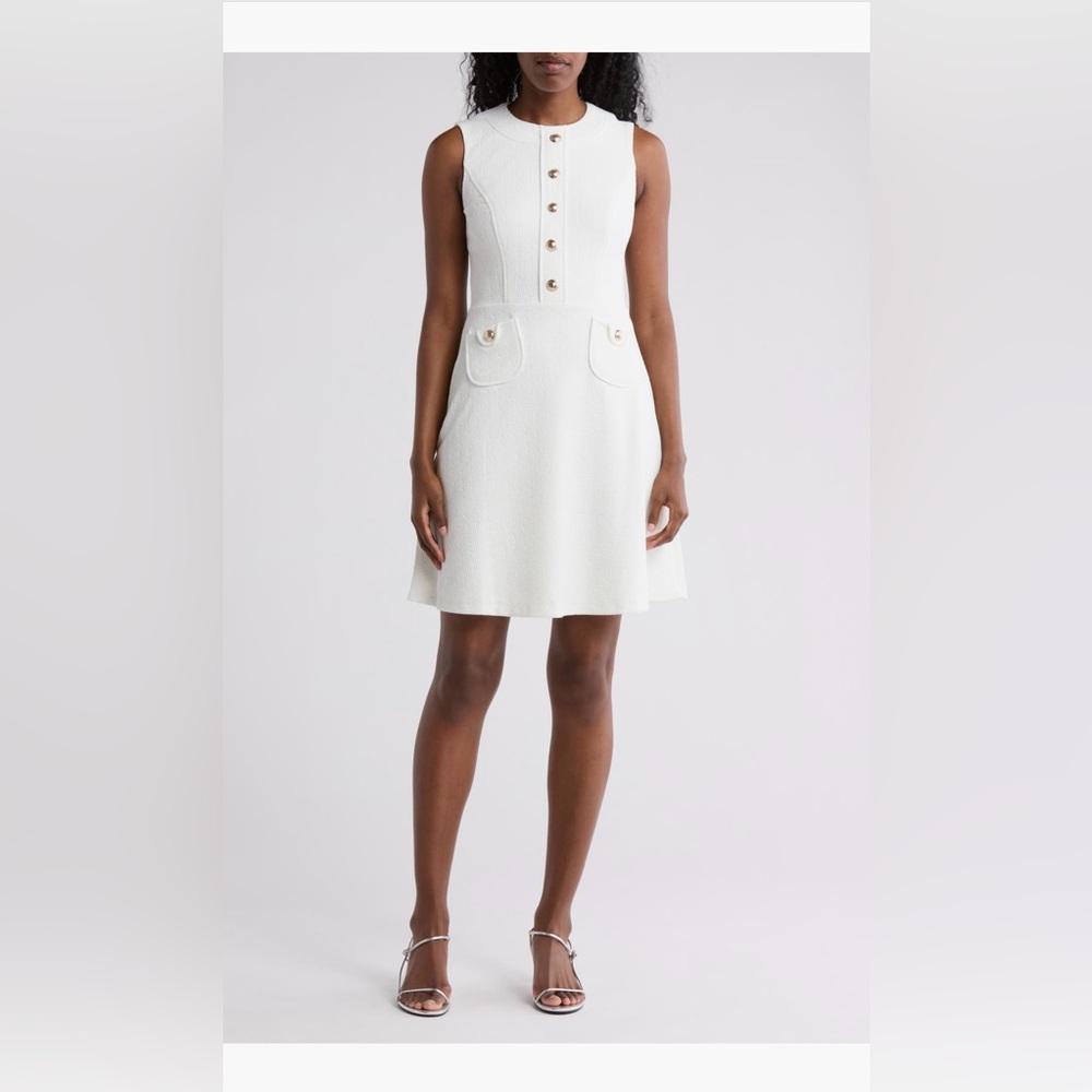 NWOT Tommy Hilfiger Sleeveless Basket knit A-line dress 14